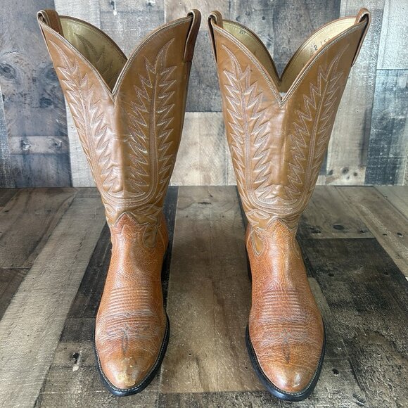 Tony Lama Vintage Gold Label Bullhide Western Cowboy Boots Mens 10.5 E - Picture 5 of 9